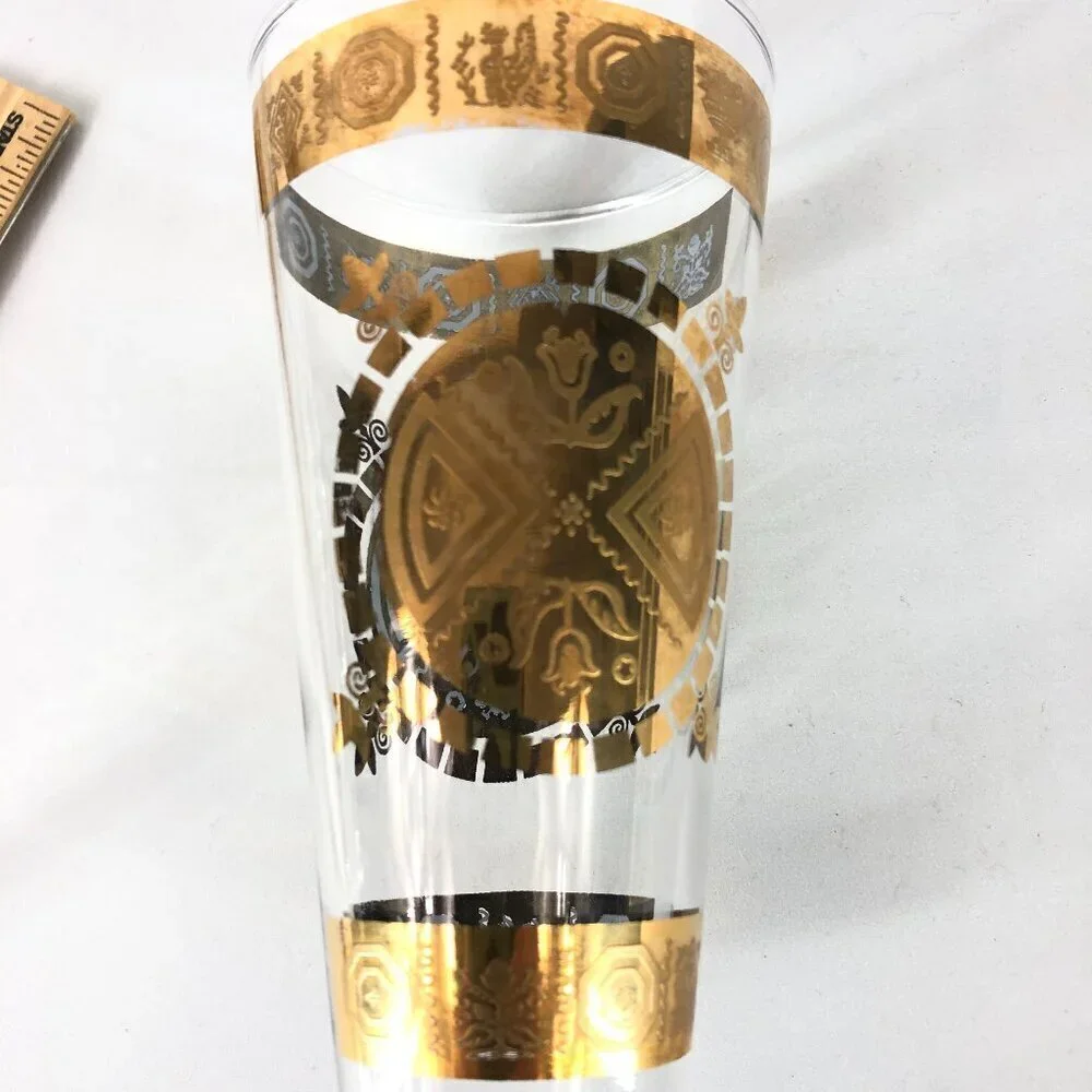 Vintage Culver, Ltd 22k Gold Pilsner Glasses Set Of 2
